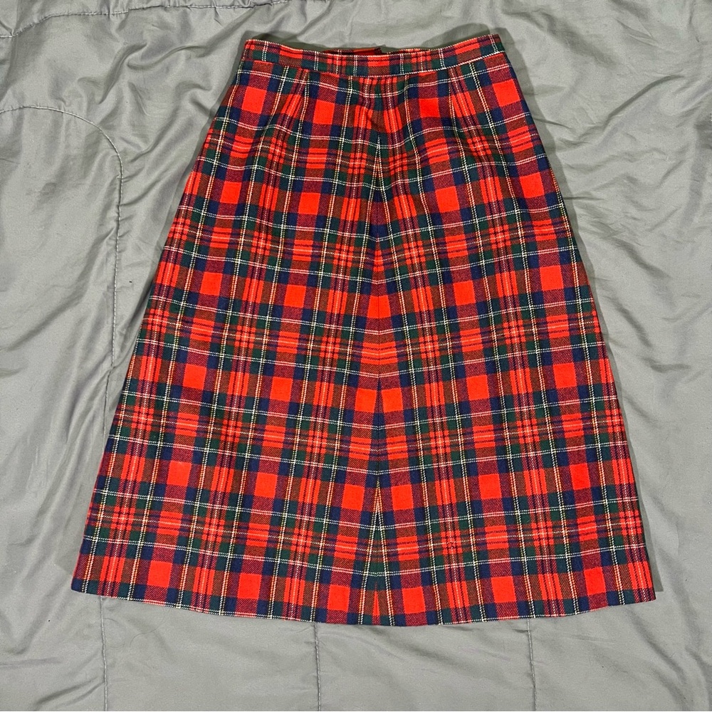 Pendleton Skirt Women's Sz. XS Plaid 100% Wool A-line Tartan Plaid Punk Preppy